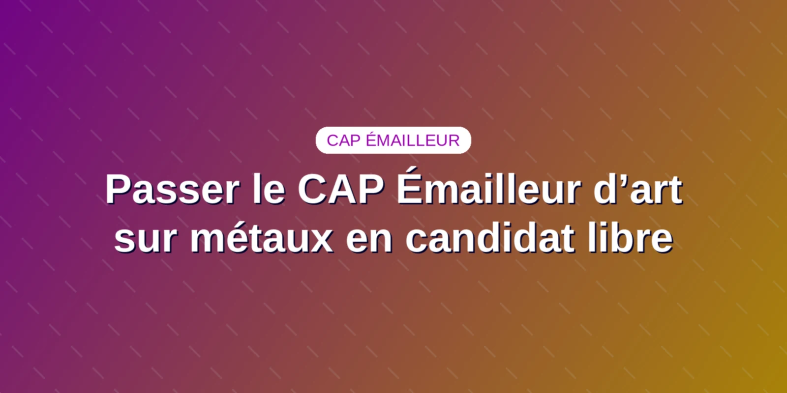 Passer le CAP Émailleur d’art sur métaux en candidat libre Couverture : Passer le CAP Émailleur d’art sur métaux en candidat libre